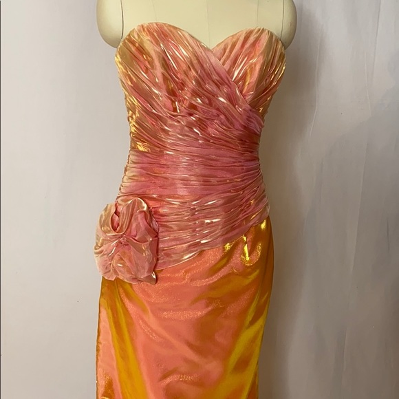 Orange and golden iridescent gown